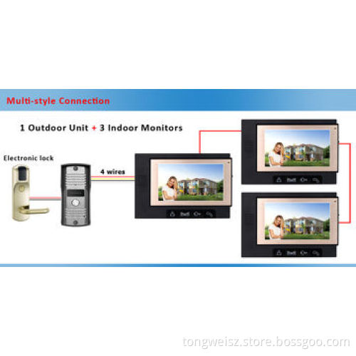7" TFT-LCD Access control system, CMOS 700TVL cameraNew
